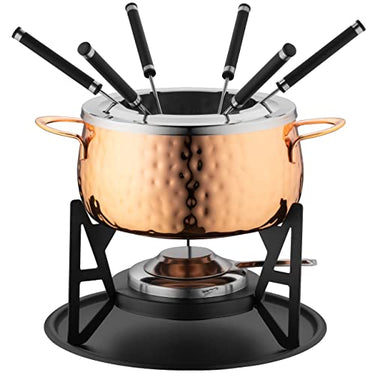 MÄSER 931931 Fondue Set für 6 Personen, ideal für Fleischfondue, 11-teiliges Fondueset in Farbe Kupfer inklusive Fonduegabeln und Fonduebrenner, im hübschen Geschenkkarton, Edelstahl, 2 liters im Sale